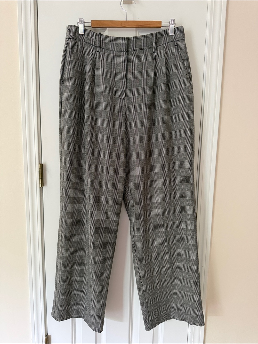 Nine West High Rise Wide Leg Trousers in Mini Houndstooth Size 12